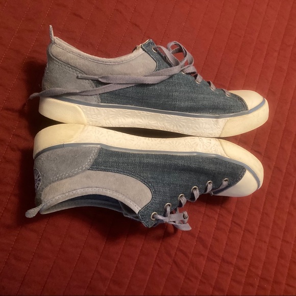 Ugg Denim Textile & Lt. Blue Suede Casual Sneakers Size 9 - Picture 4 of 12